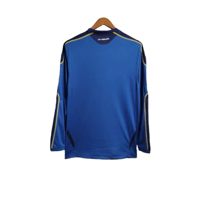 Camisa Retrô La Galaxy II 2011/2012 manga longa - Adidas Masculina - Azul com detalhes em branco e amarelo