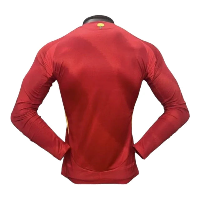 Camisa Seleção Espanha I 24/25 manga longa - Jogador Adidas Masculina - Vermelha com detalhes em amarelo