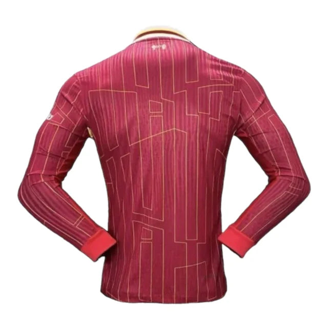 Camisa Liverpool I 24/25 manga longa - Jogador Nike Masculina - Vermelha com detalhes em branco