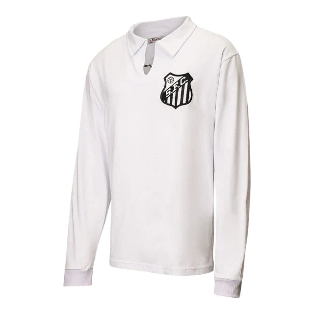 Camisa Retrô Santos 1962 manga longa - Masculina - Branca