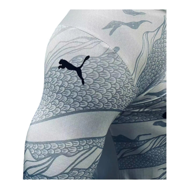 Camisa Manchester City Edição especial 24/25 manga longa - Jogador Puma Masculina - Branca com detalhes em cinza