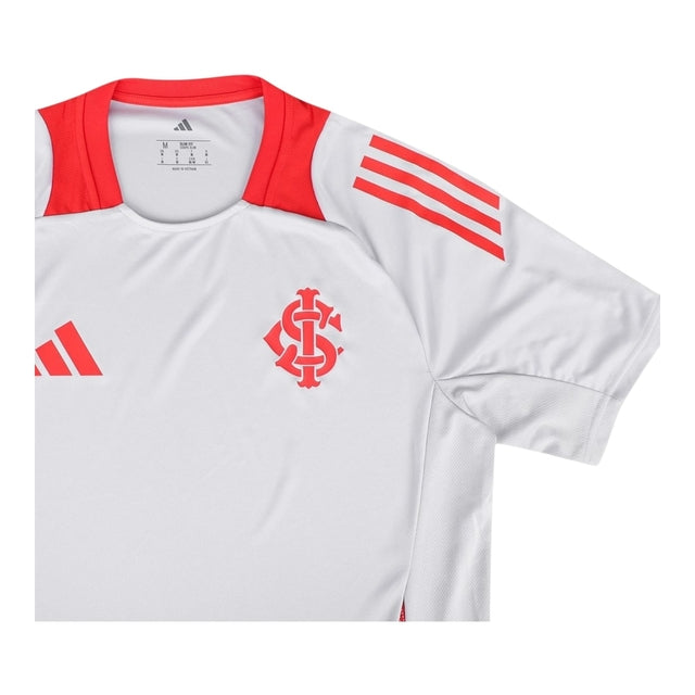 Camisa Internacional Treino 25/26 - Torcedor Adidas Feminina - Branca com detalhes em vermelho