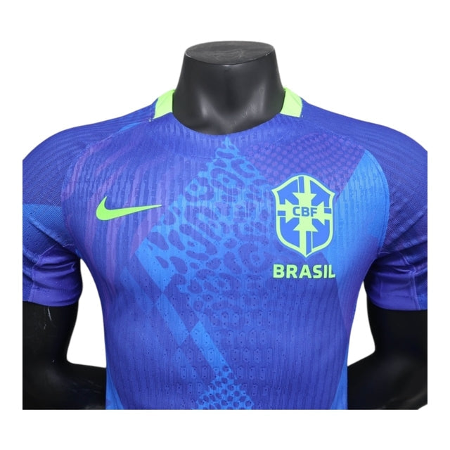 Camisa Seleção Brasileira II 25/26 - Jogador Nike Masculina - Azul com detalhes em verde