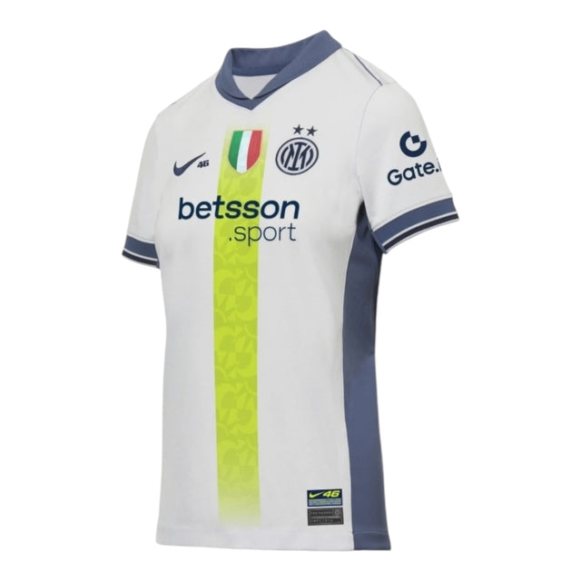 Camisa Inter de Milão Edição especial VR46 II 24/25 - Torcedor Nike Feminina - Branca com detalhes em azul