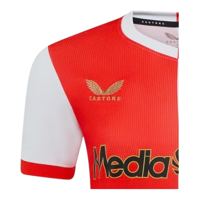Camisa Feyenoord I 25/26 - Torcedor Castore Feminina - Branca e vermelha