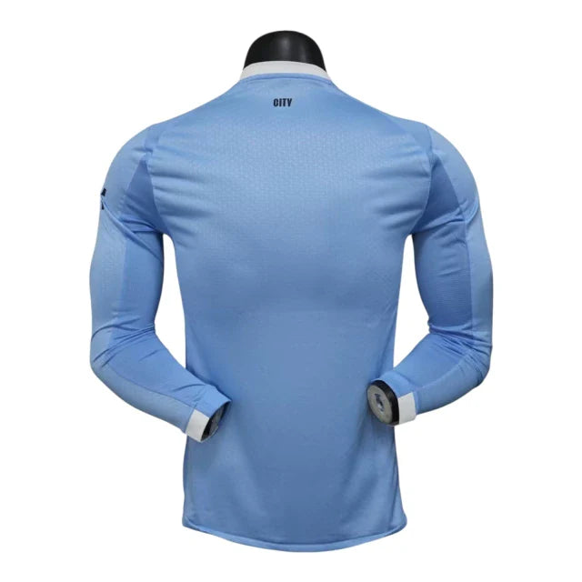 Camisa Manchester City I 25/26 manga longa - Jogador Puma Masculina - Azul com detalhes em branco
