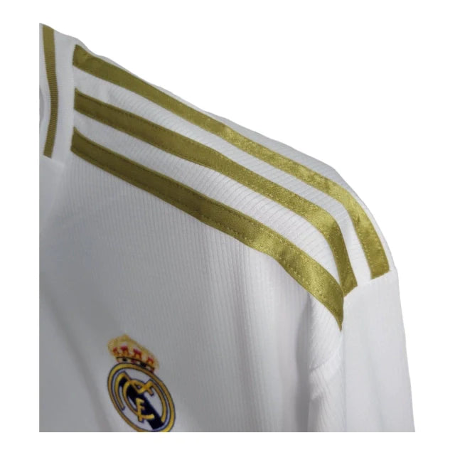Camisa Retrô Real Madrid I 2019/2020 manga longa - Adidas Masculina - Branca com detalhes em dourado