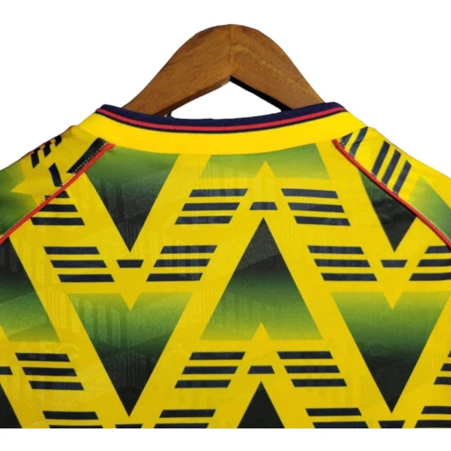 Camisa Retrô Arsenal II 1991/1993 manga longa - Masculina Adidas - Amarela com detalhes em verde e vermelho