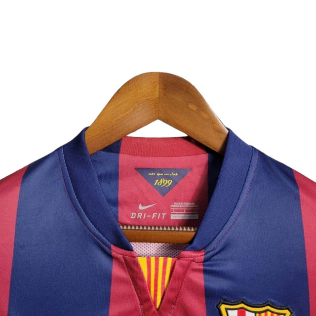 Camisa Retrô Barcelona I 2014/2015 manga longa - Nike Masculina - Azul e vermelha