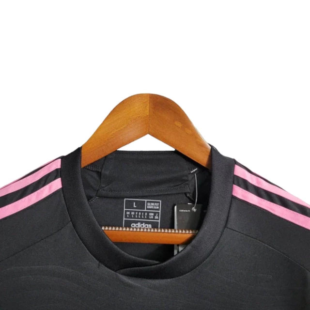 Camisa Inter Miami II 23/24 manga longa - Torcedor Adidas Masculina - Preta com detalhes em rosa