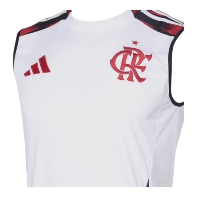Camisa Regata Flamengo II 25/26 - Torcedor Adidas Masculina - Branca com detalhes em preto e vermelho