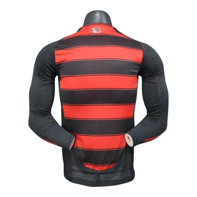 Camisa Flamengo I 25/26 manga longa - Jogador Adidas Masculina - Vermelha e preta