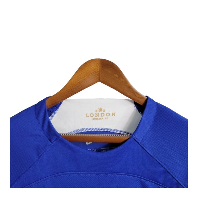 Camisa Chelsea I 23/24 - Torcedor Nike Masculina - Azul com detalhes em branco e dourado