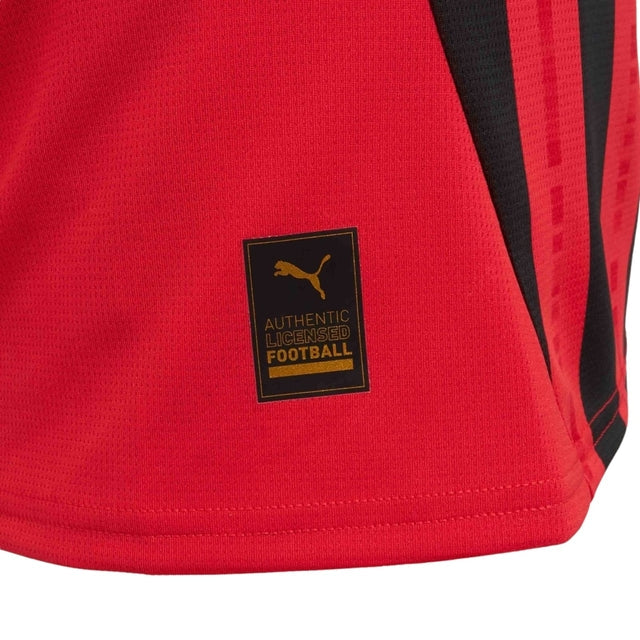 Camisa AC Milan I 24/25 - Torcedor Puma Feminina - Vermelha e preta
