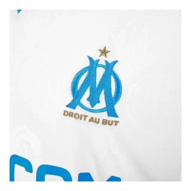 Camisa Olympique Marseille I 25/26 manga longa - Torcedor Puma Masculina - Branca e azul