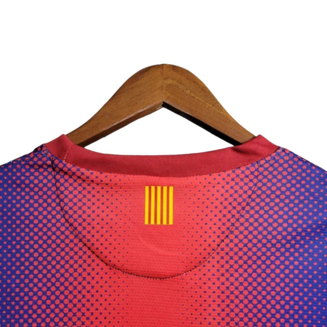 Camisa Retrô Barcelona I 12/13 manga longa - Masculina Nike - Azul com detalhes em vermelho
