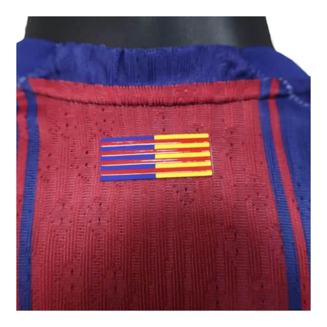 Camisa Barcelona I 25/26 manga longa - Jogador Nike Masculina - Azul e vermelha