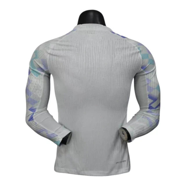 Camisa Inter de Milão II 25/26 manga longa - Jogador Nike Masculina - Branca com detalhes em azul e verde