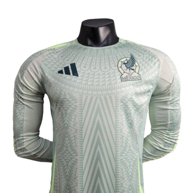 Camisa Seleção do México II 24/25 manga longa - Jogador Adidas Masculina - Branca com detalhes em verde