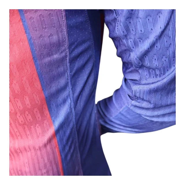 Camisa Barcelona I 25/26 manga longa - Jogador Nike Masculina - Azul e vermelha