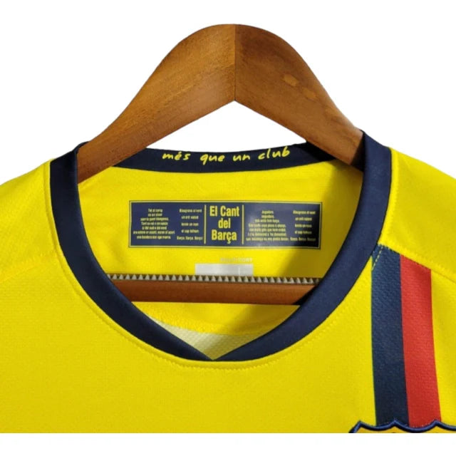 Camisa Retrô Barcelona II 08/09 manga longa - Masculina Nike - Amarela com detalhes em azul e vermelho