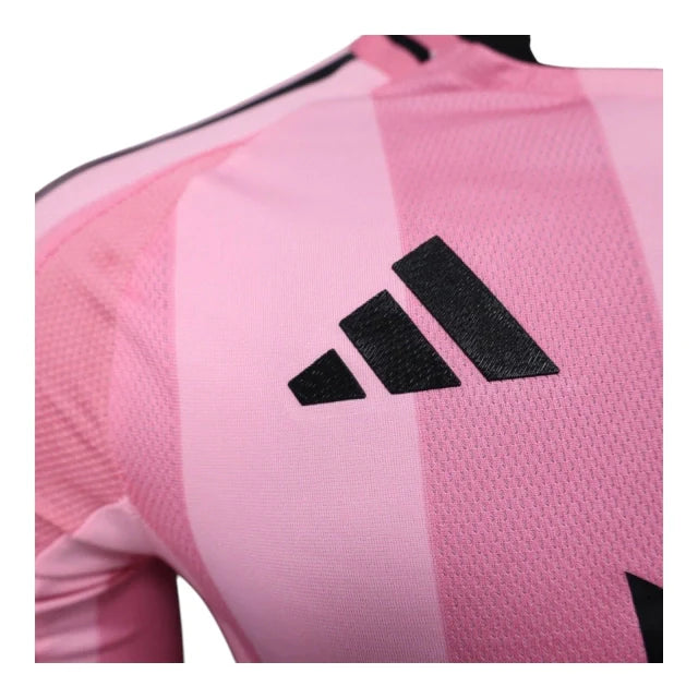 Camisa Inter Miami I 25/26 manga longa - Jogador Adidas Masculina - Rosa com detalhes em preto