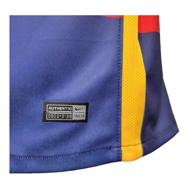 Camisa Retrô Barcelona I 15/16 - Masculina Nike - Azul com detalhes em vermelho e amarelo