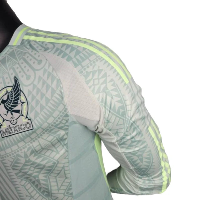 Camisa Seleção do México II 24/25 manga longa - Jogador Adidas Masculina - Branca com detalhes em verde
