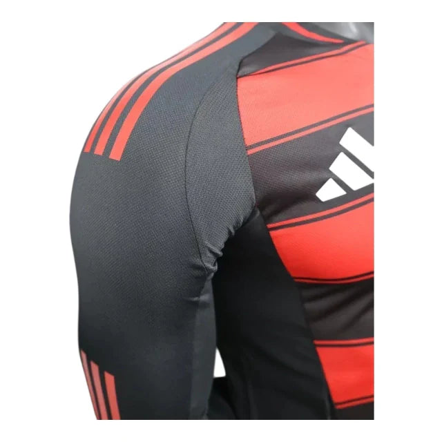 Camisa Flamengo I 25/26 manga longa - Jogador Adidas Masculina - Vermelha e preta