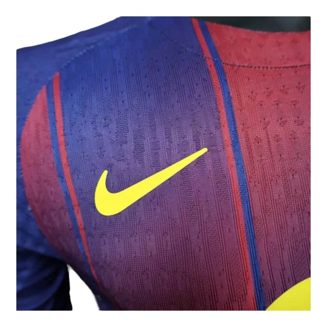 Camisa Barcelona I 25/26 manga longa - Jogador Nike Masculina - Azul e vermelha