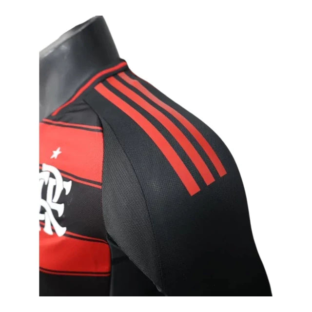 Camisa Flamengo I 25/26 manga longa - Jogador Adidas Masculina - Vermelha e preta