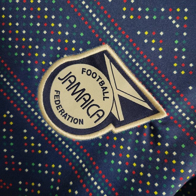 Camisa Seleção Jamaica Treino 23/24 - Torcedor Adidas Masculina - Azul com detalhes em dourado