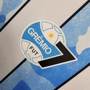 Camisa Grêmio 23/24 - Torcedor Fut7 Masculina - Branca com detalhes em azul