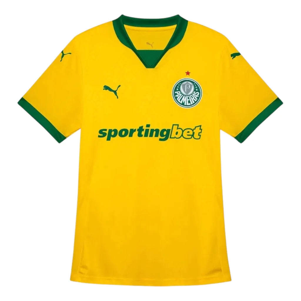 Camisa Palmeiras III 25/26 - Torcedor Puma Feminina - Amarela e verde