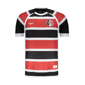 Camisa Santa Cruz I 25/26 -Torcedor Masculina - Listrado em Preto Vermelho e Branco