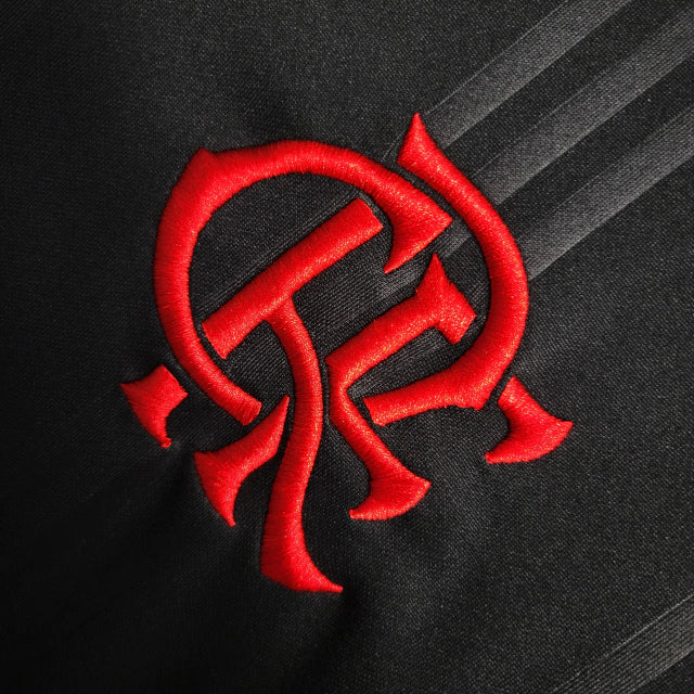 Camisa Retrô Flamengo III manga longa 19/20 - Adidas Masculina - Preta com detalhes em vermelho