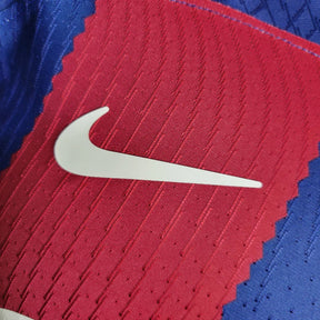 Camisa Barcelona I 23/24 - Manga Longa - Jogador Nike Masculina - Azul e Grená