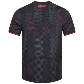 Camisa Bayer Leverkusen Home 2025/2026 New Balance Preta e Vermelha Torcedor Masculina