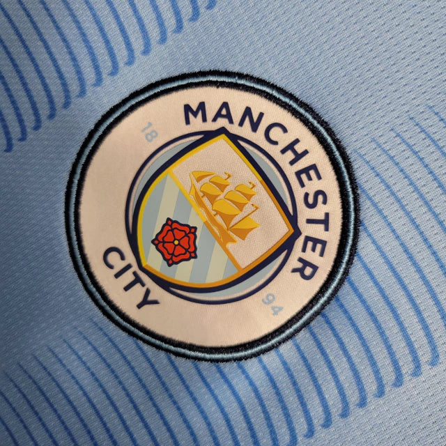 Camisa Manchester City I 23/24 - Manga Longa - Torcedor Puma Masculina - Azul