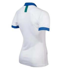 Camisa Seleção Brasileira Copa América 2019/2020 Torcedor Nike Feminina - Branca com detalhes em azul e verde