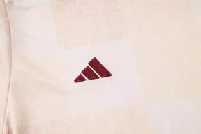 Kit Treino adulto - Camisa e Shorts - Flamengo Adidas 24/25 - Bege e preto com detalhes em vinho