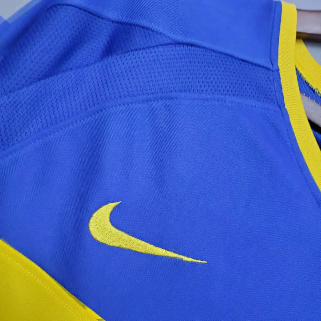 Camisa Retrô Boca Juniors 2003/2004 manga longa - Nike Masculina - Azul com detalhes em amarelo