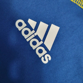 Camisa Retrô La Galaxy II 2011/2012 manga longa - Adidas Masculina - Azul com detalhes em branco e amarelo
