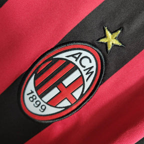 Camisa Retrô AC Milan I 2009/2010 manga longa - Masculina Adidas - Preta e vermelha com detalhes em branco