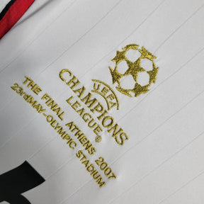 Camisa Retrô AC Milan 2006/2007 manga longa - Masculina Adidas - Branca com detalhes em preto e vermelho