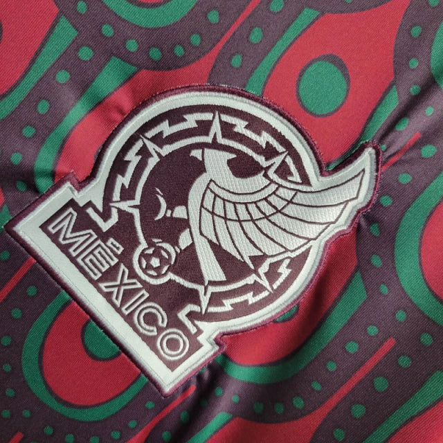 Camisa Seleção do México I 24/25 manga longa - Torcedor Adidas Masculina - Vinho com detalhes em verde e branco
