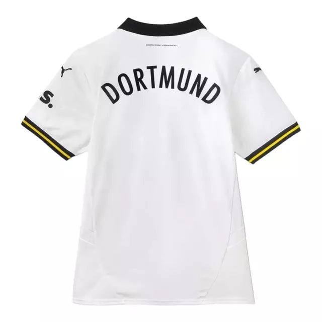 Camisa Borussia Dortmund III 24/25 - Torcedor Puma Feminina - Branca com detalhes em preto e amarelo