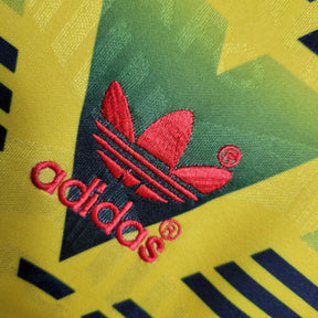 Camisa Retrô Arsenal II 1991/1993 manga longa - Masculina Adidas - Amarela com detalhes em verde e vermelho