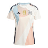 Camisa Seleção Espanha Eurocopa II 25/26 - Torcedor Adidas Feminina - Branca com detalhes em rosa e azul