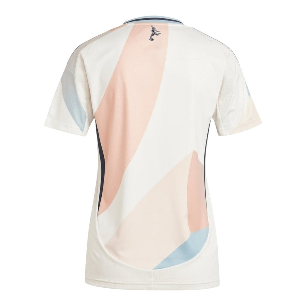 Camisa Seleção Espanha Eurocopa II 25/26 - Torcedor Adidas Feminina - Branca com detalhes em rosa e azul